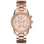 Michael Kors Ritz Chronograph Rose Gold Stainless Steel Strap Women's Watch MK6357