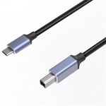 Cable Imprimante USB-C 1 mètre USB 2.0 B Compatible avec imprimante Scanner Canon HP Dell Epson Brother Lexmark Pixma Xerox Samsung MacBook iPad Etc