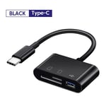 Type-C Micro Adaptateur TF CF SD Lecteur de Carte Mémoire ampa er Compact Flash USB-C pour IPad Pro Huawei pour Macbook USB type c adaptateur - Type type c to USB Black