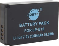 Batterie de rechange compatible avec Canon LP-E12 EOS M M2 100D Rebel SL1 Kiss X7