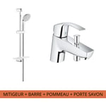 Mitigeur baignoire Eurosmart + douchette + barre de douche + porte savon - Grohe