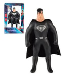 Stretch - Superman en Costume Noir, Jouet de la Justice League DC Comics, poupée Super-héros Extensible et malléable, revient à sa Forme Originale, Mesure 25 cm, Célèbre (TR306000)