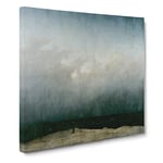 The Monk By The Sea by Caspar david friedrich Classic Painting Canvas Wall Art Print Ready to Hang, Framed Picture for Living Room Bedroom Home Office Décor, 14x14 Inch (35x35 cm)