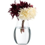 Grand vase décoratif, pour vos fleurs, en verre, dimensions h x d : 26 x 15 cm, transparent - Relaxdays