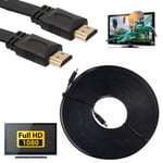 10M Long HDMI Cable Lead Flat V2.0 HD High Speed 4K 2160P 3D PS4 Xbox Sky HDTV