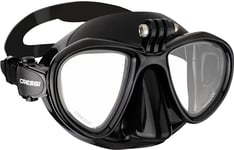 CRESSI Metis Action Cam Mask Noir/Noir - Masque de Plongée Unisexe à Volume Réduit avec Support pour Action Cam, Noir/Noir, Taille Unique