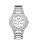 BOSS Chronograph Quartz Watch for Men Taper Collection with Silver Stainless Steel Bracelet - 1514087