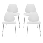 Kartell - Maui Chair 2871 Zinc White 4-pack - Ruokapöydän tuolit - Vico Magistretti - Valkoinen - Metalli/Muovi