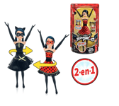 Bandai - Miraculous - Poupée Ladybug Transformation - Poupée 26 cm qui se transforme en Lady Noire et Bug Noire - Jouet Miraculous - Poupée articulée