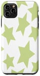 Coque pour iPhone 11 Pro Max Green Stars, esthétique preppy, style rétro des années 70, Y2K, pastel danois