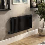 Midnight Black Electric Horizontal Column Radiator 1.2kW with Wifi - H400xW830mm