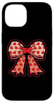 Coque pour iPhone 14 Valentines Day Coquette Bow Cute Heart Ribbon Love Retro