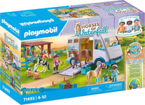 Playmobil Horses Of Waterfall 71493 - Van Pour Cheval Et Poneys Avec Enclos