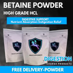 BETAINE HCL 25g Powder Digestion Digestive Enzymes Vegan Vegetarian Liver Detox 