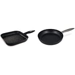 Zyliss E980067 Ultimate Non-Stick Grill Pan/Griddle Pan | 26cm/10in | Forged Aluminium | Black | Rockpearl Plus Non-Stick Technology | Suitable for All Hobs Including Induction