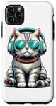 Coque pour iPhone 11 Pro Max Headphones Sunglasses British Shorthair Cat