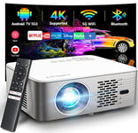 Netflix Projector, Cibest Projector Built in Google Android TV, WiFi Bluetooth Native 1080P Projector, 4K Home Movie Projector with YouTube/Prime Video, Outdoor Projector with Autofocus, Zoom Function