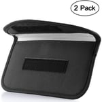 Signalblockerande väska, [2-pack] GPS RFID Faraday Bag Shield Cage Pouch Plånbok Phone case för mobiltelefon Sekretessskydd och bilnyckel FOB,