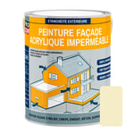 Peinture façade PROCOM crépi, façade à relief, imperméabilisation et protection des façades - Durable jusqu'à 10 ans 2.5 litres Sable (RAL 9001)