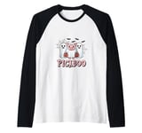 Funny Farm Halloween Shirt Cute Pig Ghost Picaboo Pumpkin Raglan Baseball Tee