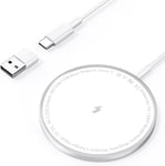 15w Chargeur Induction Iphone,Chargeur Mag-Safe Apple Pour Iphone 15 Pro Max/15 Pro/15 Plus/15/14 Pro Max/13/12 Mini/Airpods Pro,Chargeur Iphone Induction Magnetique Chargeur Sans Fil Iphone Rapide