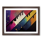 Piano Key Splash Vol.1 Abstract H1022 Framed Print for Living Room Bedroom Home Office Décor, Wall Art Picture Ready to Hang, Walnut A2 Frame (64 x 46 cm)