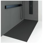 Stano. - Receveur de douche 80 x 100 cm extra plat quore en résine surface ardoisée noir