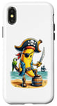 Coque pour iPhone X/XS Banane pirate à la chasse au trésor sur la plage