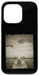 Coque pour iPhone 13 Pro Bulldog Dog Selfie Vieux Téléphone Photo Drôle Observation OVNI