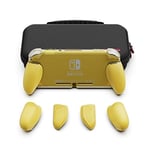 Skull & Co. GripCase Lite Bundle: A Comfortable Protective Case with Replaceable Grips [to fit all hands sizes] for Nintendo Switch Lite [with Carrying Case] - Yellow