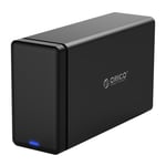 Orico Aluminium 2 Bay Raid 3.5 SATA USB 3.0 External Hard Drive Enclosure (NS200RU3) Black