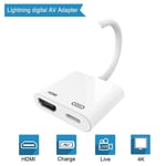 Lightning-mikrofoni-äänikaapeli Aux Jack Dual USB Hub HDMI-sovitin 4K AV TV OTG Lataus iPhone 12/11Pro/11/XS//X/8/iPad~30199