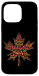 iPhone 14 Pro Max Thanksgiving Maple Leaf Word Cloud Turkey Day Fall Tradition Case