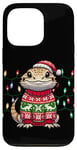 Coque pour iPhone 13 Pro Bearded Dragon Christmas Party Design Xmas lights