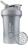 BlenderBottle Classic V2 Shaker Bottle with Stainless Steel Ball, Perfect for Protein Shakes, Dishwasher Safe, 600ml, Pebble Grey