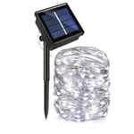 50/100/200 Led Solar Light Outdoor Lamp String Lights För Holiday Christmas Party Vattentät trädgård White