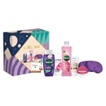 RADOX, LYNX, Dove & Vaseline Self Care Collection Box and body spray Gift Set with an eye mask, body wash, bath soak, hand cream, lip balm, beauty bar gifts for her 6 piece