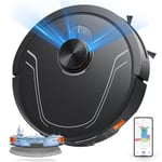 Aspirateur Robot Laveur-Honiture-3 en 1-5000 Pa-Laser Navigaton-Jusqu'à 180 minutes-WiFi/Alexa/APP-Poils d'animaux-Détection Tapis