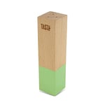 Tasty Salt Shaker, Wooden Salt Shaker with Green End, Salt Dispenser for Dining in Beech Wood, Kitchen Gadgets & Utensils, Colour: Light Brown & Green, Dimensions: 3.5x3.5x14cm