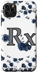 iPhone 11 Pro Max RX Pharmacy Themed Gift Blue Floral Pattern Case