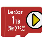 Lexar PLAY 1TB microSDXC UHS-I-Card, Up To 150MB/s Read, Compatible-with Nintendo-Switch, Portable Gaming Devices, Smartphones and Tablets (LMSPLAY001T-BNNNU)