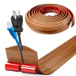 Bocguy Cache Cable Sol, Petit Canal de câble Flexible,5M x 5cm Goulotte Passe Cable Sol Silicone, Cache Fil Électrique Sol Auto-Adhésif Facile à Couper Montage pour Tous Les Câbles (Grain Bois)