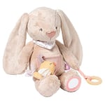 Nattou Peluche d'Activité Pomme Le Lapin, en Polyester, avec différentes Activités, env. 40 cm, Alice et Pomme, Rose poudré