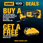 Dewalt DCS353D2 XR Brushless Multi Tool 12V + 3x Batteries + 35 Pc Acc Tstak 