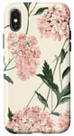 Coque pour iPhone X/XS Rose pastel Fleurs sauvages Fleurs sauvages Vintage Botanique