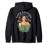 Frida Kahlo - Frida Viva La Vida With Aloe Zip Hoodie