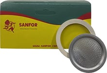 sanfor, Joints caoutchouc + filtre pour cafetière italienne, 1 tasse, Caoutchouc blanc, Aluminium, 51 x 41 x 5 mm 87022