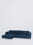 John Lewis Siesta LHF Chaise Sofa Bed, Dark Leg, Plush Vel Indigo