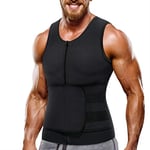 Bingrong Mens Sauna Suit Neoprene Waist Trimmers Belt Slimming Sweat Vest Waist Trainer Vest Zipper Body Shaper with Adjustable Tank Top Exercise Sauna Shaper