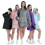 Oversized Blanket Hoodie for Men & Women,Thick Flannel Blanket with Sleeves and Giant Pocket Super Soft Warm Cozy Wearable Sweatshirt Hoodie for Adults